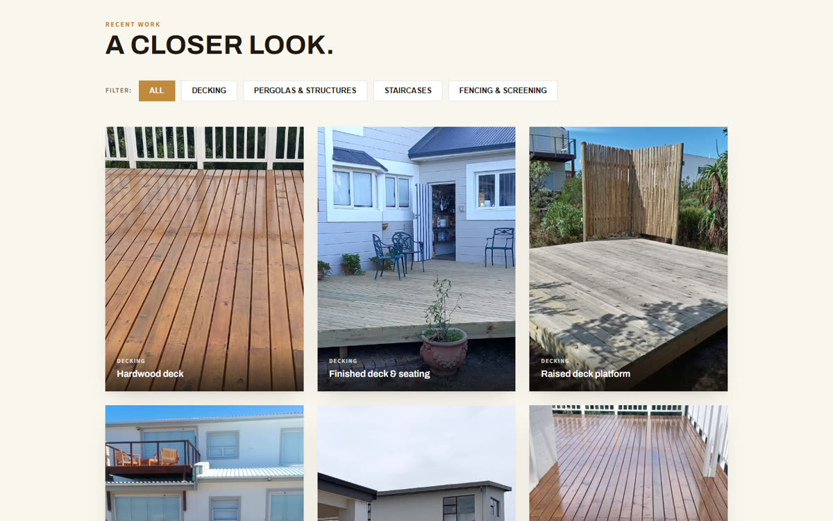 The Banwell Homes work page, a grid of real project photos